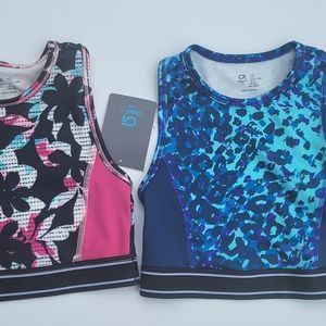 2 New GapKids Gap fit Bra top Blue/ Pink